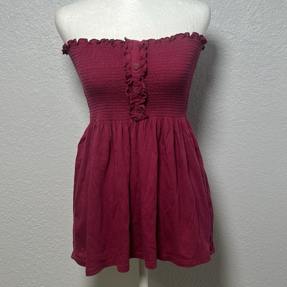 Y2K Gianni Bini Pink Strapless Smocked Tube Top Size Medium